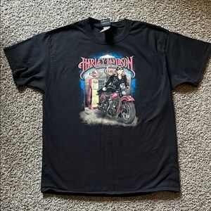 Harley-Davidson Black Short Sleeve Tee with Bold Graphic